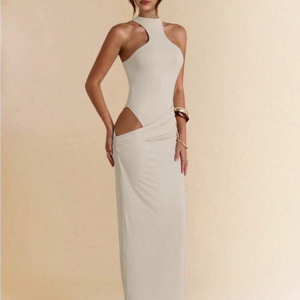 ASOS Elegant Cream Sleeveless Maxi Dress